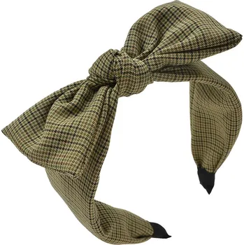 Čelenka Zelená dámská čelena se vzorem a mašlí