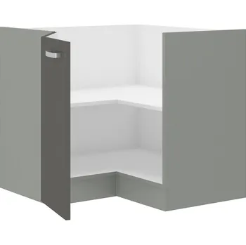 Kuchyňská linka AVERNA, skříňka dolní rohová 89x89 DN 1F BB, korpus: platinově šedá, dvířka: šedý lesk + vyzvednutí ZDARMA