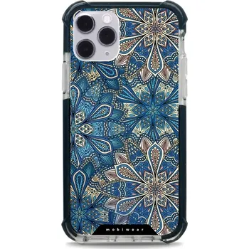 Pouzdro na mobilní telefon Odolný obal Mobiwear MagSafe Elite Bumper - Apple iPhone 11 Pro - D015D Modré mandala květy (Odolný kryt, pouzdro, obal Mobiwear Elite Bumper na mobil Apple iPhone 11 Pro - D015D Modré mandala květy, materiál Plast + TPU silikon + kov - zesílená ochrana)
