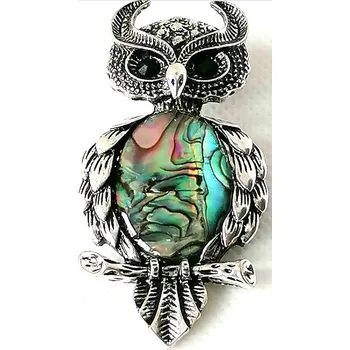 Brož Brož sovička malá z Paua mušle