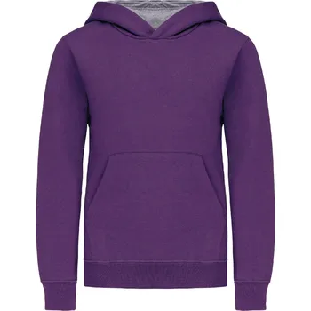 Chlapecká mikina KARIBAN Dětská mikina s kapucí Velikost: 6-8 let, Barva: fialová-šedá