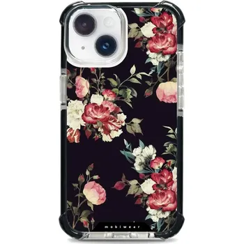Pouzdro na mobilní telefon Odolný obal Mobiwear MagSafe Elite Bumper - Apple iPhone 14 - D003D Růže na černé (Odolný kryt, pouzdro, obal Mobiwear Elite Bumper na mobil Apple iPhone 14 - D003D Růže na černé, materiál Plast + TPU silikon + kov - zesílená ochrana telefonu, podpora)