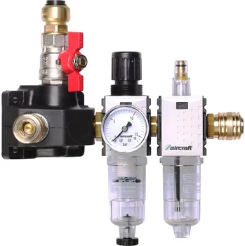 Kompresor Aircraft 2158200 Rozdělovací krabice se 2 rychlospojkami, ventilem, regulátorem s filtrem a přimazávačem ø 15 mm