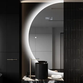 Zrcadlo Moderní LED Půlkruhové Zrcadlo - Stylové Osvětlení pro Koupelnu D221