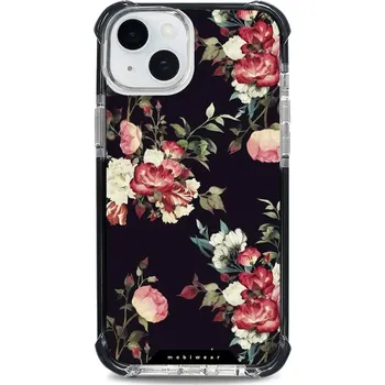 Pouzdro na mobilní telefon Odolný obal Mobiwear MagSafe Elite Bumper - Apple iPhone 15 Plus - D003D Růže na černé (Odolný kryt, pouzdro, obal Mobiwear Elite Bumper na mobil Apple iPhone 15 Plus - D003D Růže na černé, materiál Plast + TPU silikon + kov - zesílená ochrana telefonu,)