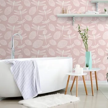 Tapeta Dovido Samolepící tapeta létající vážky v růžovém