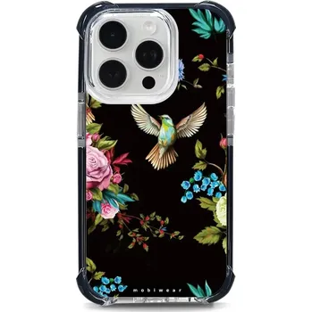 Pouzdro na mobilní telefon Odolný obal Mobiwear MagSafe Elite Bumper - Apple iPhone 15 Pro - D007D Ptáček a květy (Odolný kryt, pouzdro, obal Mobiwear Elite Bumper na mobil Apple iPhone 15 Pro - D007D Ptáček a květy, materiál Plast + TPU silikon + kov - zesílená ochrana telefonu,)