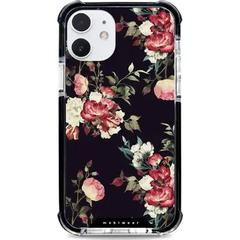 Pouzdro na mobilní telefon Odolný obal Mobiwear MagSafe Elite Bumper - Apple iPhone 12 - D003D Růže na černé (Odolný kryt, pouzdro, obal Mobiwear Elite Bumper na mobil Apple iPhone 12 - D003D Růže na černé, materiál Plast + TPU silikon + kov - zesílená ochrana telefonu, podpora)