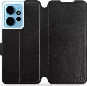 Pouzdro na mobilní telefon Flipové pouzdro Mobiwear na mobil Xiaomi Redmi Note 12 4G - C_BLS Black&Gray - VÝPRODEJ (Parádní flip obal, kryt, pouzdro Mobiwear na mobilní telefon Xiaomi Redmi Note 12 4G - C_BLS Black&Gray s šedým vnitřkem)