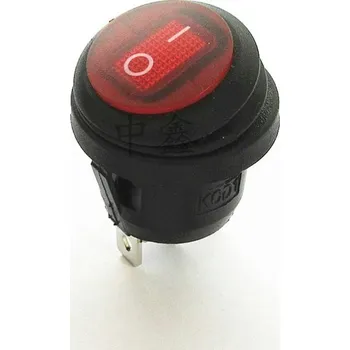 vypínač Kolébkový spínač KCD1-2, zap/vyp, 250V/AC, 6A Červená