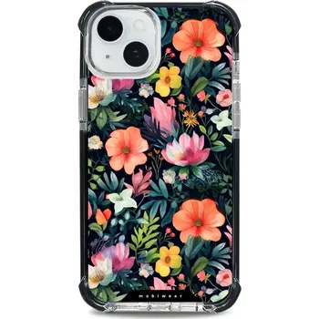 Pouzdro na mobilní telefon Odolný obal Mobiwear MagSafe Elite Bumper - Apple iPhone 15 Plus - D009D Pestré kvítky (Odolný kryt, pouzdro, obal Mobiwear Elite Bumper na mobil Apple iPhone 15 Plus - D009D Pestré kvítky, materiál Plast + TPU silikon + kov - zesílená ochrana telefonu,)