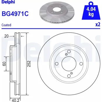 Brzdový kotouč Brzdový kotouč DELPHI BG4971C