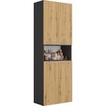 Koupelnová skříňka s košem na prádlo NEL ART II dub artisan/antracit