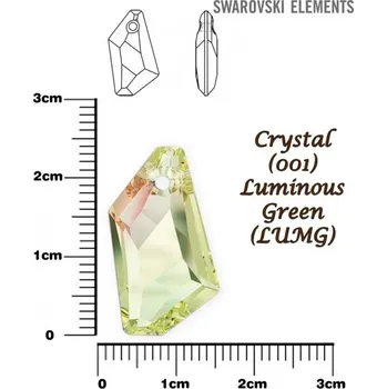 Dětské navlékací korálky SWAROVSKI DE-Art Pendant barva CRYSTAL LUMINOUS GREEN velikost 24mm.