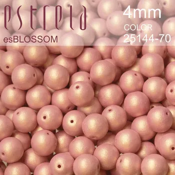 Korálek Korálky esBLOSSOM voskované tvar kulatý. Velikost 4mm. Barva 25144-70 (červená+listr). Balení 31ks na návleku.