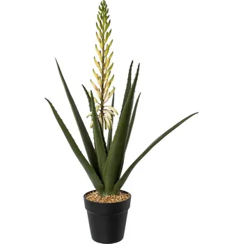 umělá květina Umělý kaktus Aloe s květem v květináči, 65cm