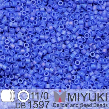 Korálek Korálky Miyuki Delica 11/0. Barva Matte Opaque Cyan Blue AB DB1597. Balení 5g.