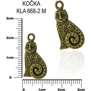 Přívěsek KOČKA přívěsek ozn.-KLA 668-2 M. Barva STAROMOSAZ.