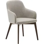 Hnědá čalouněná jídelní židle Kave Home Nelida s tmavou podnoží