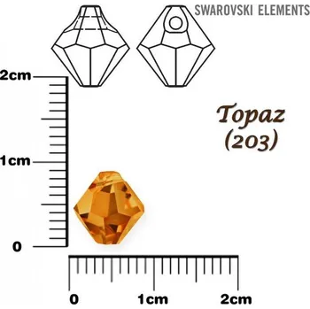 Přívěsek SWAROVSKI PŘÍVÉSKY 6301 barva TOPAZ velikost 8mm.