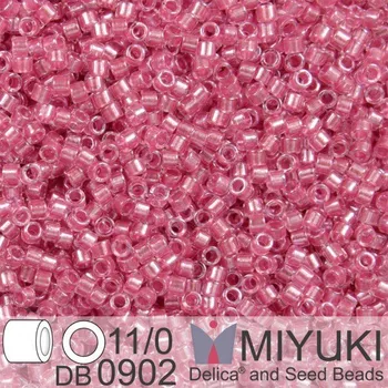 Korálek Korálky Miyuki Delica 11/0. Barva Spkl Peony Pink Lined Crystal DB0902. Balení 5g