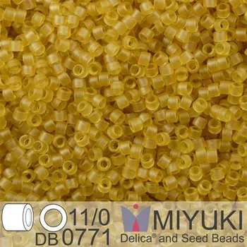 Korálek Korálky Miyuki Delica 11/0. Barva Dyed SF Tr Saffron DB0771. Balení 5g.