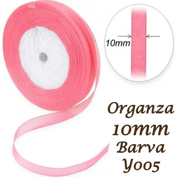 Stuha ORGANZA stuha šířka 10mm. Číslo Y005 barva PURPUROVÁ.