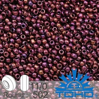 Korálek Korálky TOHO tvar ROUND (kulaté). Velikost 11/0. Barva č.502-Higher-Metallic Amethyst. Balení 8g.