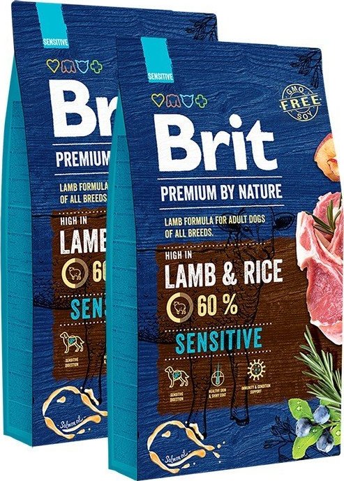 2x Brit Premium by Nature Sensitive Lamb 8kg