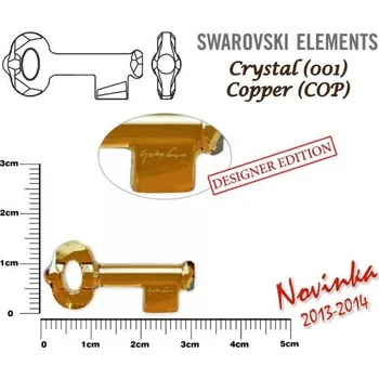 SWAROVSKI KEY to the Forest 6918 ( podpis YOKO ONO) barva Crystal COPPER velikost 30mm.