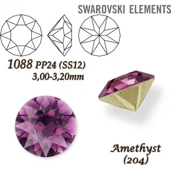 Šperk SWAROVSKI ELEMENTS 1088 XIRIUS Chaton PP24 (SS12) 3,00-3,20mm barva AMETHYST (204).
