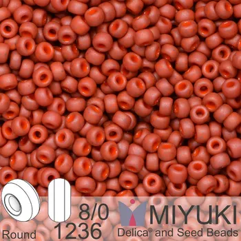 Korálek Korálky Miyuki Round 8/0. Barva 1236 Matte Opaque Terra Cotta. Balení 5g