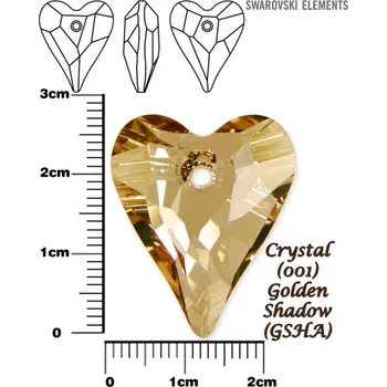 Přívěsek SWAROVSKI Wild Heart Pendant barva CRYSTAL GOLDEN SHADOW velikost 27mm.