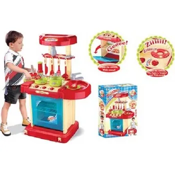 Dětská kuchyňka Dětská kuchyňka v kufříku, zvuky červená