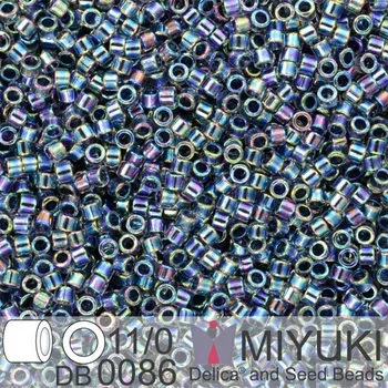 Korálek Korálky Miyuki Delica 11/0. Barva Noir Lined Crystal AB DB0086. Balení 5g.