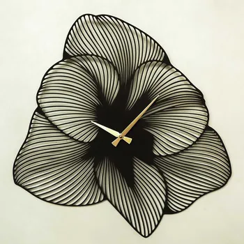 Hodiny ASIR Velký květ nástěnné hodiny 70 x 70 cm černé