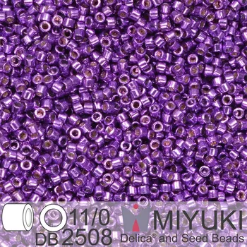 Korálek Korálky Miyuki Delica 11/0. Barva Duracoat Galvanized Purple Orchid DB2508. Balení 5g.