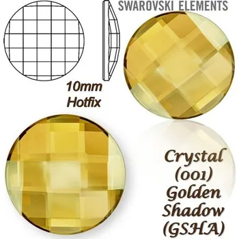 Korálek SWAROVSKI HOT-FIX 2035 tvar Chessboard CIRCLE FB 10mm Golden shadow