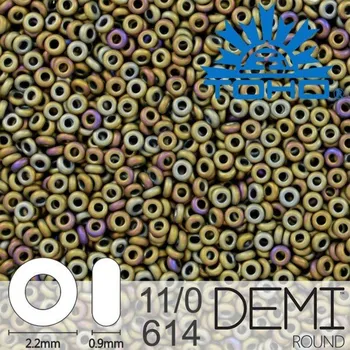 Korálek Korálky TOHO Demi Round 11/0. Barva 614 Matte-Color Iris Brown . Balení 5g.