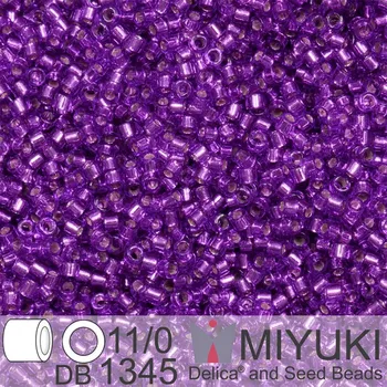 Korálek Korálky Miyuki Delica 11/0. Barva Dyed Silverlined Magenta DB1345. Balení 5g.