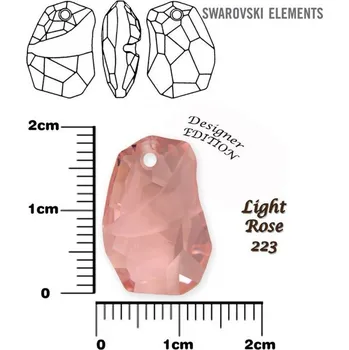 Přívěsek SWAROVSKI Divine Rock Pendant 6191 barva Light ROSE velikost 19mm.