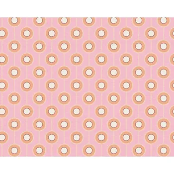 Tapeta Vliesová tapeta retro, geometrická - oranžová, růžová 395373 / Tapety na zeď 39537-3 retro Chic (0,53 x 10,05 m) A.S.Création