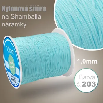 Náramek Nylonová šňůra na Shamballa náramky průměr nitě 1,0mm. Barva č.203 světle Modrá