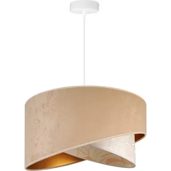 Závěsné svítidlo Werona 7, 1x béžové/krémové textilní stínítko se vzorem, w, g