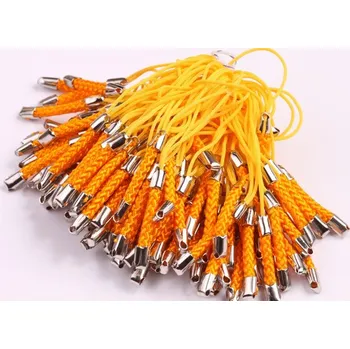 Korálek Šňůrka na mobil pletená oranžová č. 52