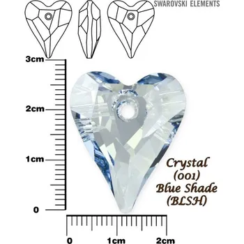 Přívěsek SWAROVSKI Wild Heart Pendant barva CRYSTAL BLUE SHADE velikost 27mm.