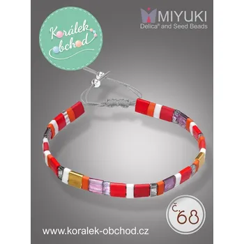 Náramek Korálková stavebnice Náramek shamballa z korálků Miyuki TILA náramek č. 68