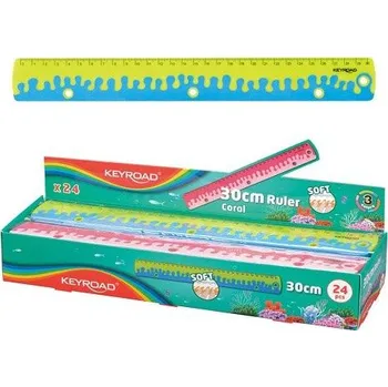 pravítka Pravítko KEYROAD 30cm, Coral, asort