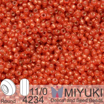 Korálek Korálky Miyuki Round 11/0. Barva 4234 Duracoat Silverlined Dyed Watermelon. Balení 5g. .