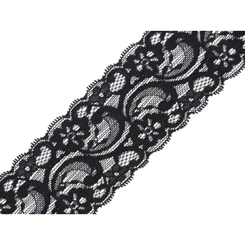 Krajka Elastická krajka / vsadka šíře 55 mm METRÁŽ - 1 černá